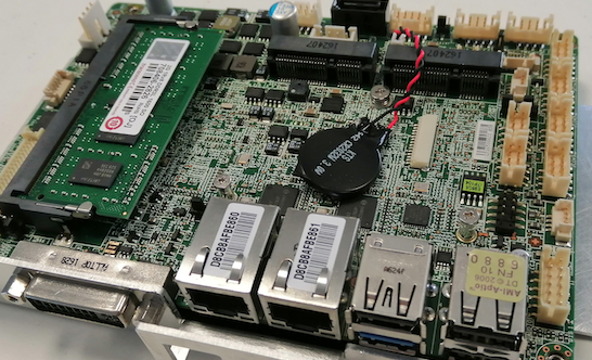 D) No secondary memory is located on the printed circuit board (PCB) besides minor non-volatile memories and the USB stick we found connected outside.