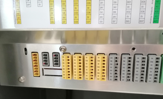 E) The safety side of the controller (documented in the user manuals) includes quick connectors which can be removed by carefully wiggling them out.